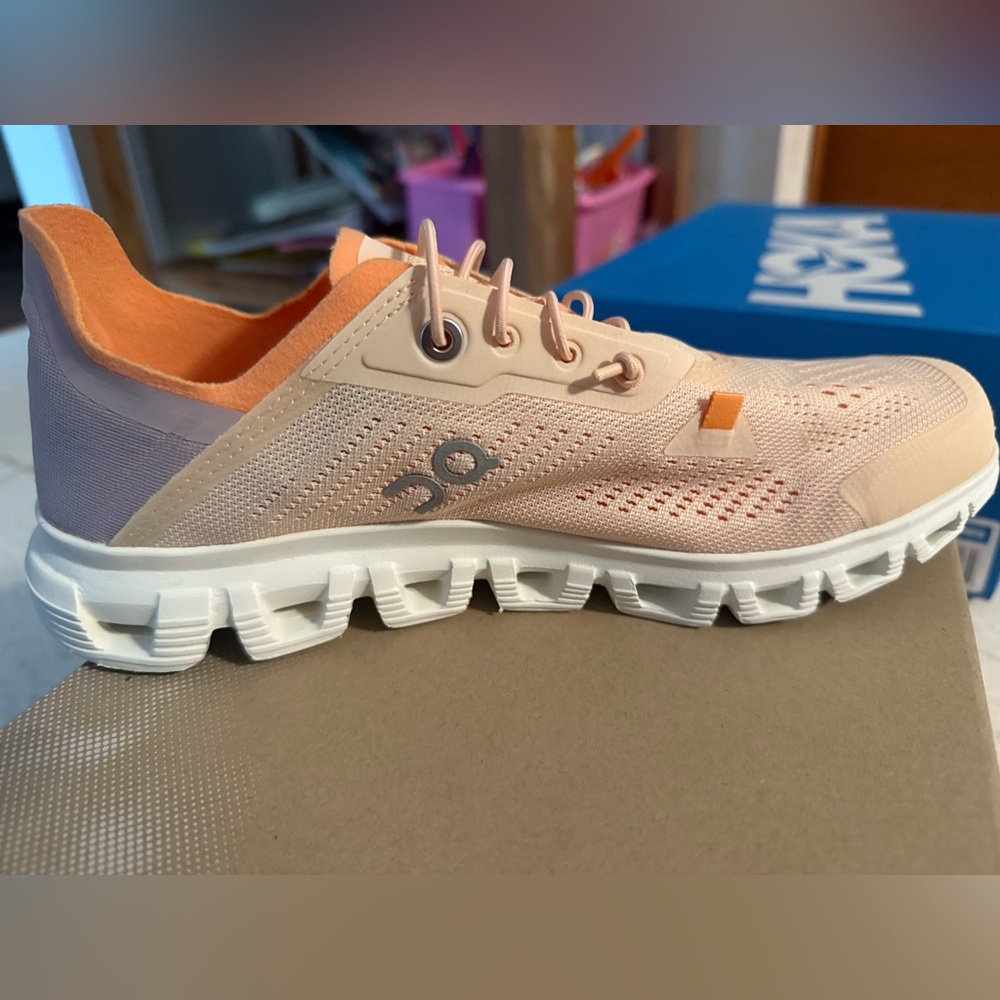 On Running Women's Athletic Shoes - Cream and Orange